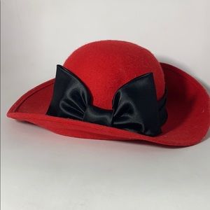 Vintage 70s Red wool hat